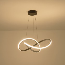 ΦΩΤΙΣΤΙΚΟ ΚΡΕΜΑΣΤΟ ΑΛΟΥΜΙΝΙΟΥ LED 30W 3000Κ  2000lm Φ60mm ΜΑΥΡΟ ARTE ILLUMINA SATURN