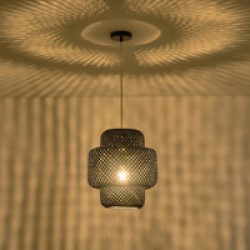 ΦΩΤΙΣΤΙΚΟ ΚΡΕΜΑΣΤΟ BAMBOO 1XE27 MAX 40W 310X310X350mm ΜΑΥΡΟ ARTE ILLUMINA AVRA