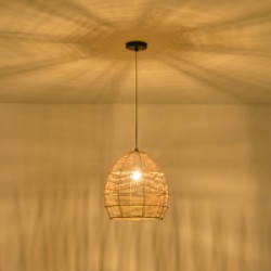 ΦΩΤΙΣΤΙΚΟ ΚΡΕΜΑΣΤΟ BAMBOO ΚΑΦΕ  1XE27  MAX 15W 300X300X300mm ARTE ILLUMINA CALYPSO
