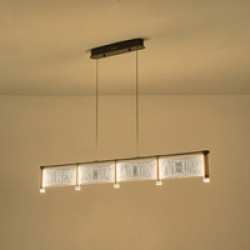 ΦΩΤΙΣΤΙΚΟ ΚΡΕΜΑΣΤΟ ΑΚΡΥΛΙΚΟ ΤΕΤΡΑΦΩΤΟ 4Χ15W 3000K 5400lm 1300 X270 X160mm ΓΑΛΛΙΚΟ ΧΡΥΣΟ ARTE ILLUMINA RAVENA