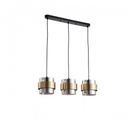 ΦΩΤΙΣΤΙΚΟ ΚΡΕΜΑΣΤΟ ΤΡΙΦΩΤΟ 3XE27 180X1215mm Max 15W ΜΑΥΡΟ ΧΡΥΣΟ ARTE ILLUMINA RELIAC