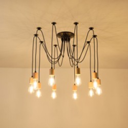 ΦΩΤΙΣΤΙΚΟ ΚΡΕΜΑΣΤΟ 10ΦΩΤΟ 10XΕ27 1000X1000X510mm ΞΥΛΙΝΟ&ΜΕΤΑΛΛΙΚΟ ΜΑΥΡΟ ARTE ILLUMINA EDISON