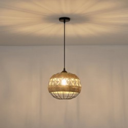 ΦΩΤΙΣΤΙΚΟ ΚΡΕΜΑΣΤΟ ΜΟΝΟΦΩΤΟ ΜΑΥΡΟ ΧΑΚI Ε27 MAX 15W 300X300X1370mm ΣΧΟΙΝΙ & ΜΕΤΑΛΛΟ  ARTE ILLUMINA HELIOS
