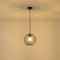ΦΩΤΙΣΤΙΚΟ ΚΡΕΜΑΣΤΟ ΜΕΤΑΛΛΙΚΟ 1XE27  MAX 15W 350X350Χ1360mm ΜΑΥΡΟ ARTE ILLUMINA OGGI