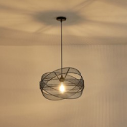 ΦΩΤΙΣΤΙΚΟ ΚΡΕΜΑΣΤΟ ΜΕΤΑΛΛΙΚΟ 1XE27  MAX 15W 250X250X1280mm ΜΑΥΡΟ ARTE ILLUMINA OGGI