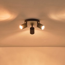 ΣΠΟΤ ΜΕΤΑΛΛΙΚΟ ΤΡΙΦΩΤΟ ΜΑΥΡΟ 3XGU10 Max 7W  Φ180X135mm ARTE ILLUMINA OLYMP