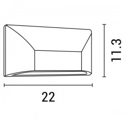 ΑΠΛΙΚΑ ΤΟΙΧΟΥ LED SLIM 6W IP65 220-240V 220X51X113mm ΛΕΥΚΟ PRO