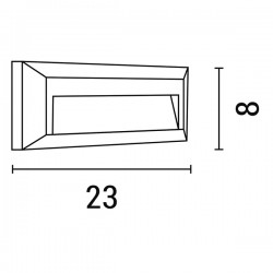 ΑΠΛΙΚΑ ΤΟΙΧΟΥ LED SLIM 2W IP65 220-240V 230X80X27mm ΓΚΡΙ PRO