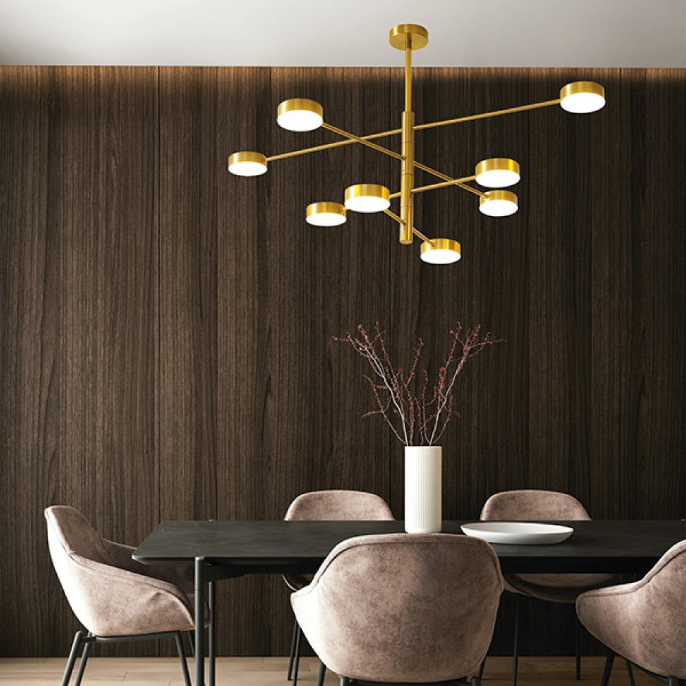 ΦΩΤΙΣΤΙΚΟ ΚΡΕΜΑΣΤΟ 8ΦΩΤΟ LED 96W 100X65X20 ΧΡΥΣΟ- EUROLAMP