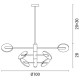 ΦΩΤΙΣΤΙΚΟ ΚΡΕΜΑΣΤΟ 6ΦΩΤΟ LED 42W 3CCT 88X65 ΜΑΥΡΟ/ΧΡΥΣΟ- EUROLAMP