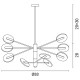 ΦΩΤΙΣΤΙΚΟ ΚΡΕΜΑΣΤΟ 9ΦΩΤΟ LED 63W 3CCT 88X65 ΜΑΥΡΟ/ΧΡΥΣΟ- EUROLAMP