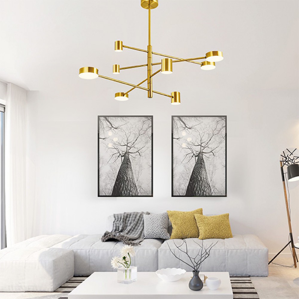 ΦΩΤΙΣΤΙΚΟ ΚΡΕΜΑΣΤΟ 8ΦΩΤΟ LED 48W 143X36 ΧΡΥΣΟ - EUROLAMP