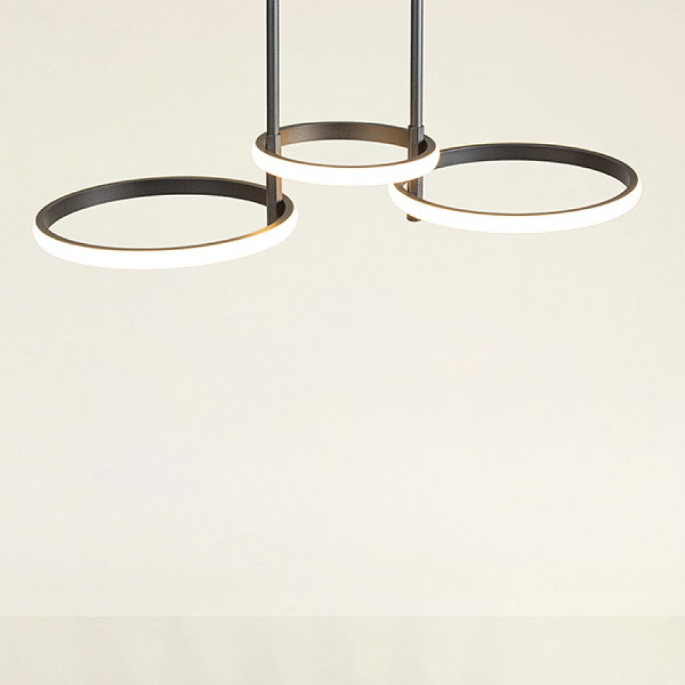 ΦΩΤΙΣΤΙΚΟ ΚΡΕΜΑΣΤΟ 3ΦΩΤΟ LED 34W 700X280X250 ΜΑΥΡΟ - EUROLAMP