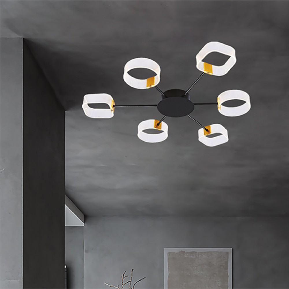 ΦΩΤΙΣΤΙΚΟ ΟΡΟΦΗΣ 6ΦΩΤΟ LED 60W 82X8 ΜΑΥΡΟ/ΧΡΥΣΟ - EUROLAMP