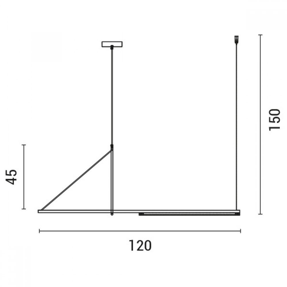 ΦΩΤΙΣΤΙΚΟ ΚΡΕΜΑΣΤΟ LED 15W 120X45 ΜΑΥΡΟ - EUROLAMP