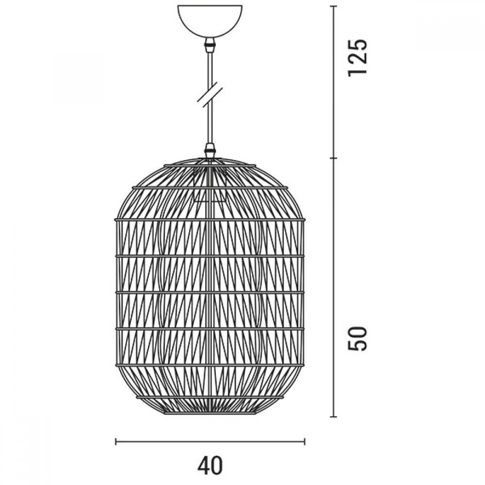 ΦΩΤΙΣΤΙΚΟ ΚΡΕΜΑΣΤΟ ΜΟΝΟΦΩΤΟ Ε27 MAX40W Φ40X49CM ΣΧΟΙΝΙ ΛΕΥΚΟ - EUROLAMP