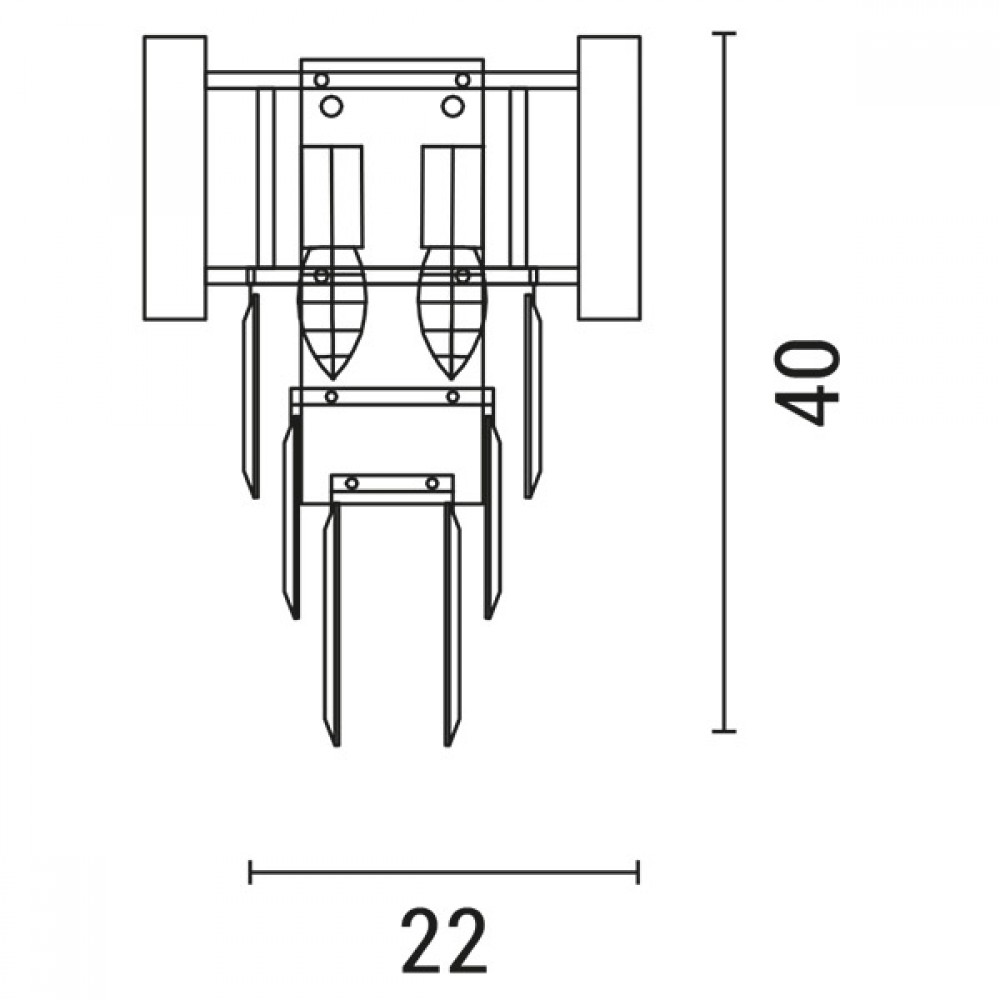 ΑΠΛΙΚΑ ΤΟΙΧΟΥ 2XΕ14 22X40 ΧΡΥΣΟ - EUROLAMP