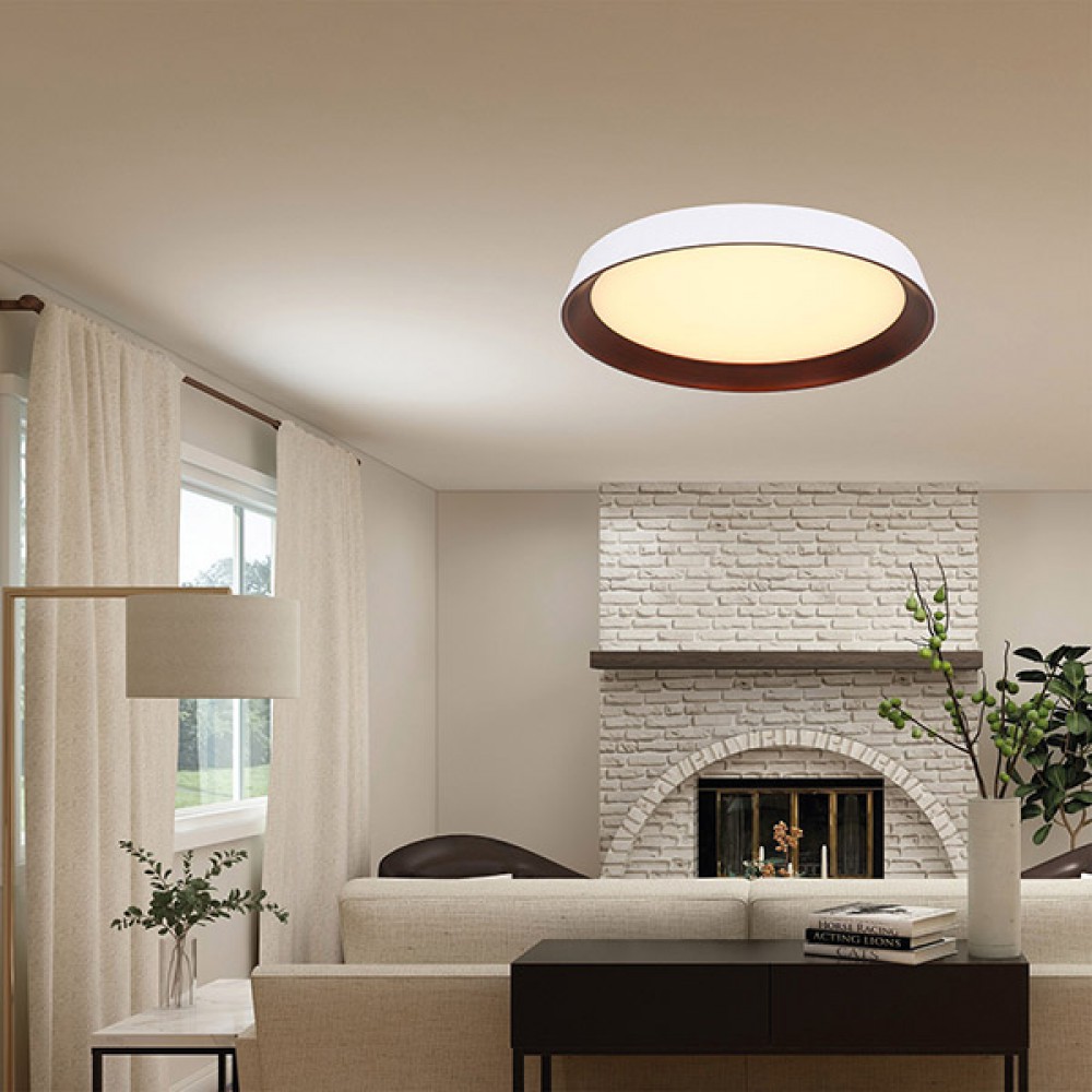 ΠΛΑΦΟΝΙΕΡΑ LED 60W Φ700X90 3000Κ ΛΕΥΚΗ/ΜΠΡΟΝΖΕ - EUROLAMP
