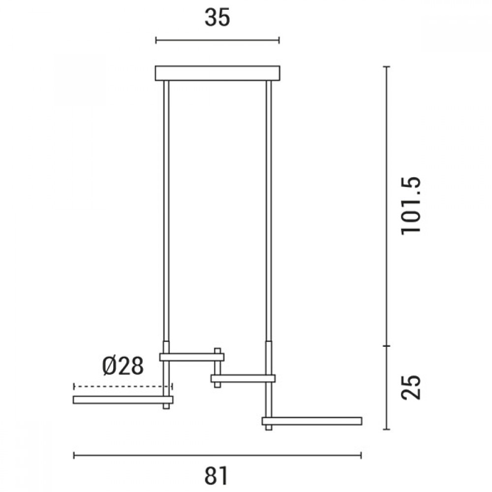 ΦΩΤΙΣΤΙΚΟ ΚΡΕΜΑΣΤΟ 4ΦΩΤΟ LED 41W 810X280X320 ΜΑΥΡΟ - EUROLAMP