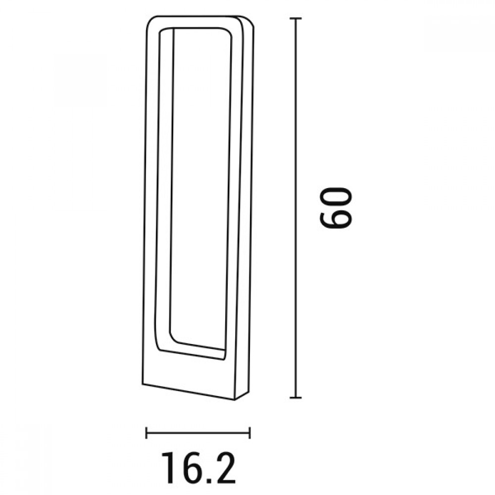 ΚΟΛΩΝΑΚΙ ΑΛΟΥΜΙΝΙΟΥ 12W 162x57x600 IP65 3000K ΜΑΥΡΟ EUROLAMP
