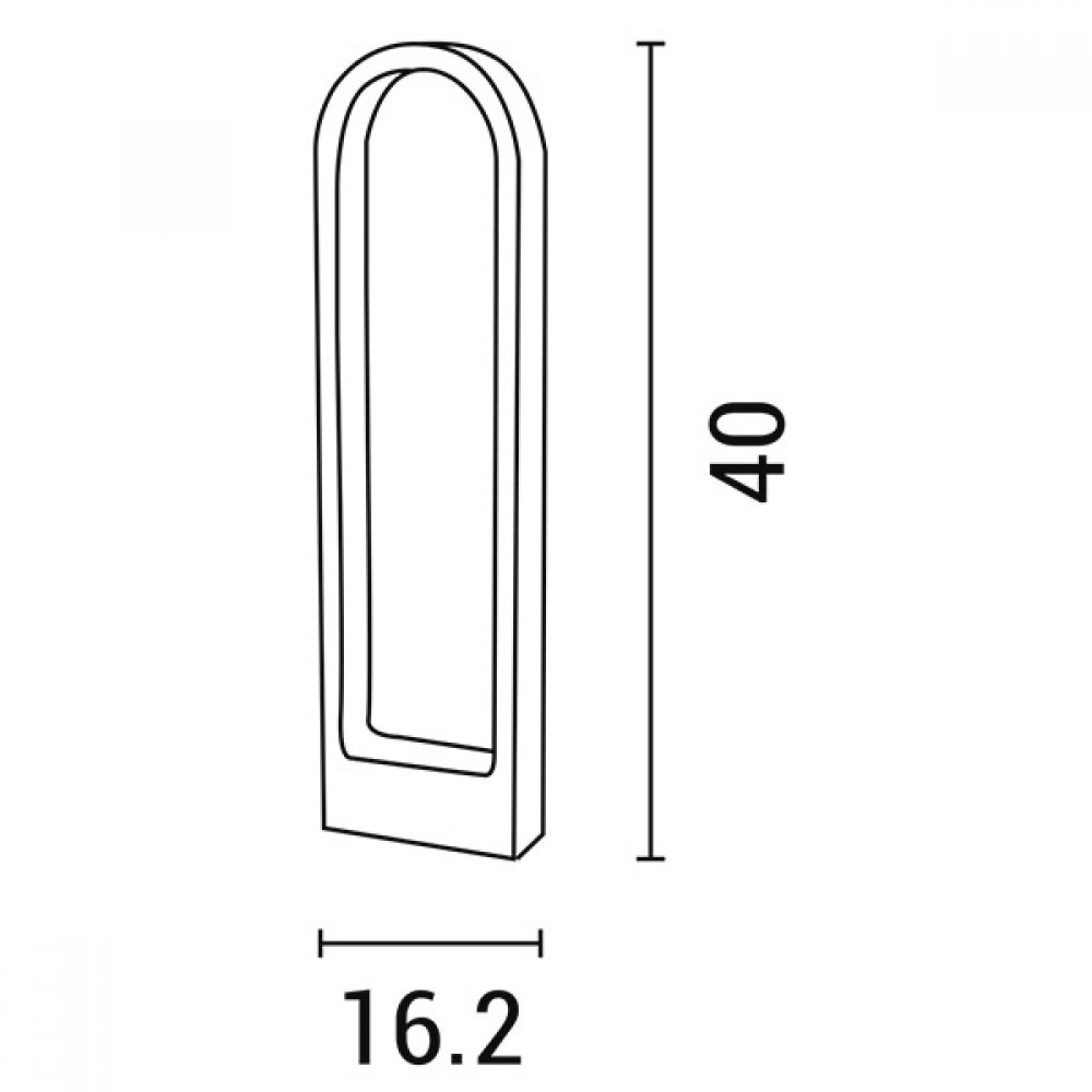 ΚΟΛΩΝΑΚΙ ΟΒΑΛ ΑΛΟΥΜΙΝΙΟΥ 7W 162x57x400 IP65 3000K ΜΑΥΡΟ EUROLAMP