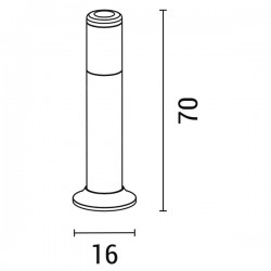 ΚΟΛΩΝΑΚΙ ΔΑΠΕΔΟΥ ΣΤΡΟΓΓΥΛΟ E27 Φ91Χ160Χ700mm IP54 ΜΑΥΡΟ EUROLAMP