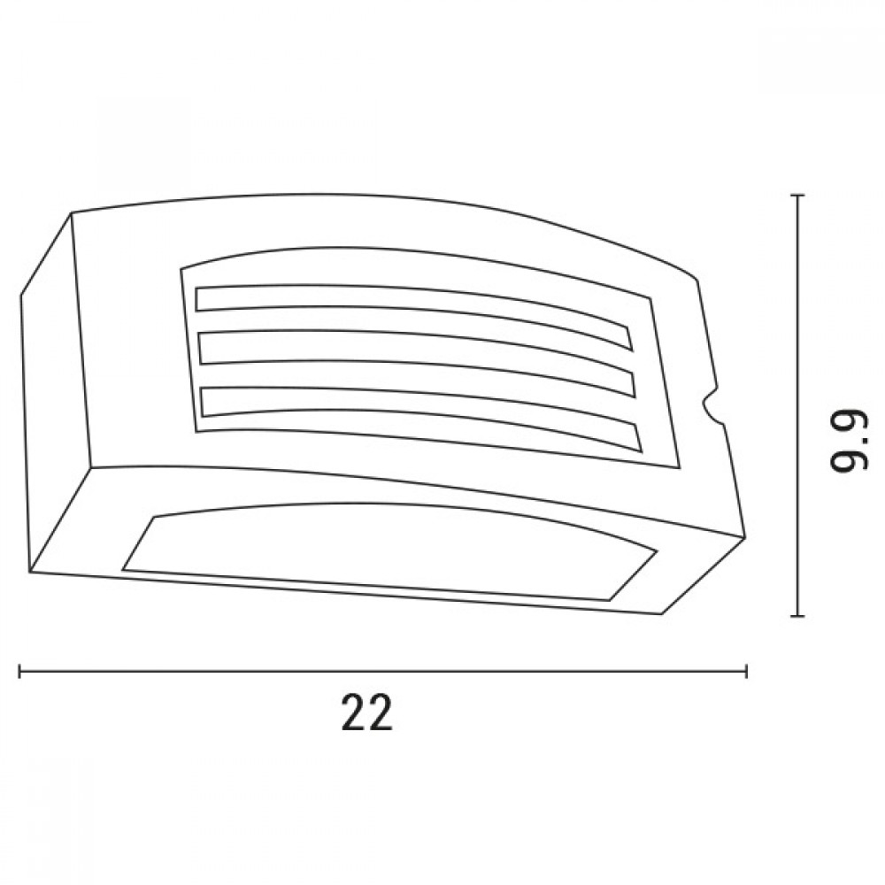 ΑΠΛΙΚΑ ΤΟΙΧΟΥ LM04 ΟΒΑΛ E27 MAX 10W LED 220x99x100 IP54 ΓΚΡΙ PRO EUROLAMP