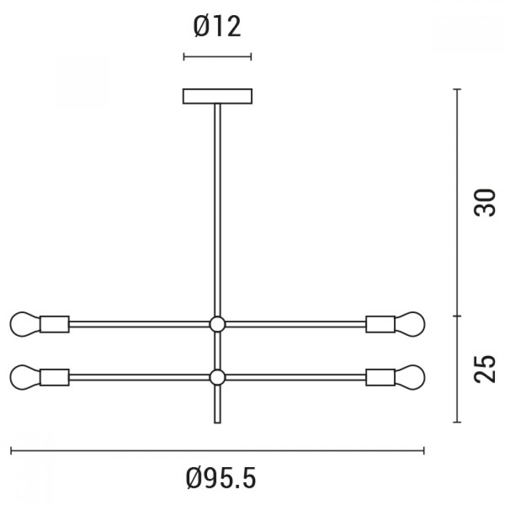 ΦΩΤΙΣΤΙΚΟ ΚΡΕΜΑΣΤΟ 4XΕ27 100X55 ΛΕΥΚΟ - Eurolamp
