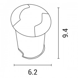 ΦΩΤΙΣΤΙΚΟ ΔΑΠΕΔΟΥ ΕΞΩΤΕΡΙΚΟ 2F LED 3W IP65 85-265V Φ62mm ΜΑΥΡΟ PRO EUROLAMP