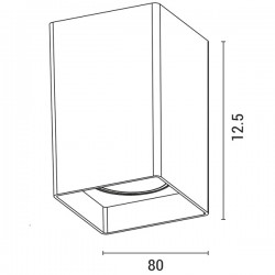 ΦΩΤΙΣΤΙΚΟ ΟΡΟΦΗΣ ΤΕΤΡΑΓΩΝΟ GU10 80x80x125 ΠΛΑΣΤΙΚΟ ΜΑΥΡΟ EUROLAMP