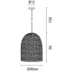 ARTE ILLUMINA ΦΩΤΙΣΤΙΚΟ ΚΡΕΜΑΣΤΟ ΜΟΝΟΦΩΤΟ Ε27 MAX 60W D450XH560 RATTAN ΛΕΥΚΟ - EUROLAMP
