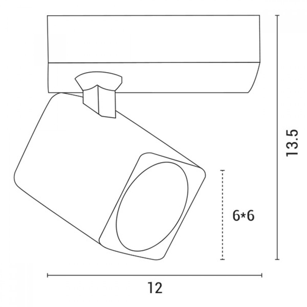 Σποτ Τοίχου Μονό Τετράγωνο GU10 120X60X135 Λευκό - Eurolamp