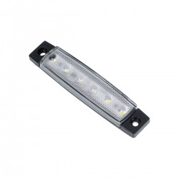 GloboStar® 79900 Πλευρικά Φώτα Όγκου Φορτηγών LED 6 SMD 2835 DC 10-30V Πλαστικό PVC Αδιάβροχο IP66 Ψυχρό Λευκό 6000K