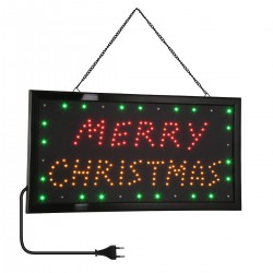 GloboStar® 75695 Φωτιστικό Ταμπέλα LED Σήμανσης MERRY CHRISTMAS με Πρίζα AC 230V Μ48xΠ25xΥ2cm