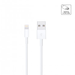 GloboStar® 86090 Καλώδιο Φόρτισης Fast Charging Data iPhone 1M από Regular USB 2.0 σε 8 Pin Lightning Λευκό