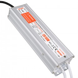 GloboStar® 73053 Μεταλλικό Τροφοδοτικό SELV για Προϊόντα LED 150W 12.5A - AC 220-240V σε DC 12V - Αδιάβροχο IP67 L24.3 x W7.4 x H4.5cm - 3 Χρόνια Εγγύηση