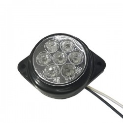 GloboStar® 115411 Πλευρικά Φώτα Όγκου Φορτηγών FLAT BULLET LED 7 SMD DC 24V Αδιάβροχο IP66 Ψυχρό Λευκό 6000K