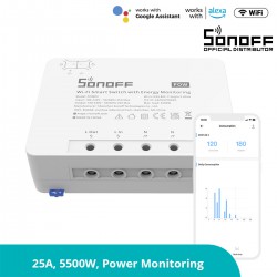 GloboStar® 80060 SONOFF POWR3 - Wi-Fi Smart High Power Switch - 25A/5500W