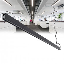 GloboStar® MARKET 61022-P Γραμμικό Κρεμαστό Φωτιστικό Linear LED 18W 2170lm 60° AC 220-240V Μ120 x Π2 x Υ4cm Θερμό Λευκό 2700K - Μαύρο - 3 Years Warranty