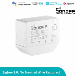 GloboStar® 80069 SONOFF ZBMINI-L - Zigbee Wireless 1-Gang Smart Switch - No Neutral Wire Required 6A/1380W