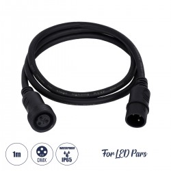 GloboStar® 51171 Καλώδιο 3PIN DMX512 1 Μέτρο από Female XLR σε Male XLR Τερματισμένο Αδιάβροχο IP65 Μ100cm - Μαύρο