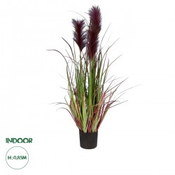 GloboStar® Artificial Garden BLOODY PAMPAS GRASS 20109 Τεχνητό Διακοσμητικό Φυτό Αιματόφυλλο Γρασίδι της Πάμπας Υ85cm