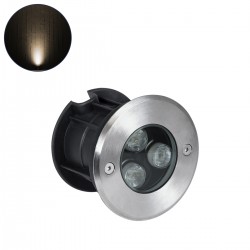 GloboStar® UNDERGROUND-FANI S-90979 Χωνευτό Φωτιστικό Σποτ Δαπέδου LED 12W 1080lm 60° DC 24V Αδιάβροχο IP68 Φ10 x Υ7.5cm Θερμό Λευκό 2700K - Ανοξείδωτο Ατσάλι