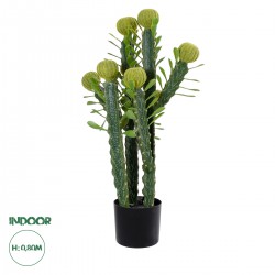 GloboStar® Artificial Garden CEREUS JAMACARU CACTUS 20192 Τεχνητό Διακοσμητικό Φυτό Κάκτος Κηρίος Υ80cm