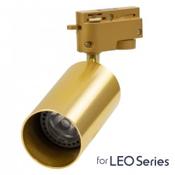 GloboStar® LEO 60357 Κινούμενο Στρόγγυλο Φωτιστικό Σποτ Ράγας Αλουμινίου με Ντουί GU10 AC 220-240V IP20 Φ6 x Υ19cm - 2 Γραμμών - Χρυσό Πλατίνα - 5 Years Warranty