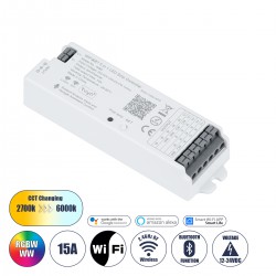 GloboStar® 73008 Ασύρματος WiFi LED RGBW+WW+CCT Controller IOS/Android 5in1 Bluetooth 2.4Ghz DC 12-24V Max 360W