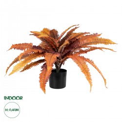 GloboStar® Artificial Garden BLOODY FERN 20057 Τεχνητό Διακοσμητικό Φυτό Αιματόφυλλη Φτέρη Υ40cm