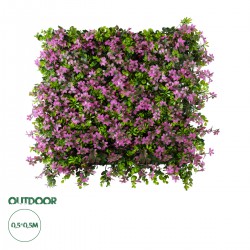 GloboStar® Artificial Garden CYPHEA HYSSOPIFOLIA 20350 Τεχνητό Διακοσμητικό Πάνελ Λουλουδιών - Κάθετος Κήπος σύνθεση Άνθος Κουφέας Μ50 x Π50 x Υ11cm