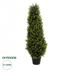 GloboStar® Artificial Garden CYPRESSUS SEMPERVIRENS 20393 Τεχνητό Διακοσμητικό Φυτό Μεσογειακό Κυπαρίσσι Υ90cm