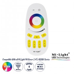 GloboStar® 71409 FUT096 Mi-Light Ασύρματο Χειριστήριο Αφής RF 2.4Ghz 4 Group για όλα τα RGBW Mi-BOXER Controller DC 3V 2 x AAA - IP20 Λευκό Μ12 x Π5.4 x Υ2cm - 5 Years Warranty